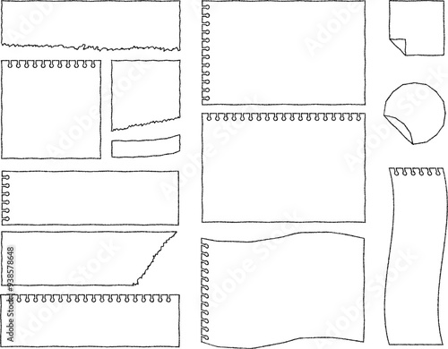 Vector illustration set of handwritten style notepads