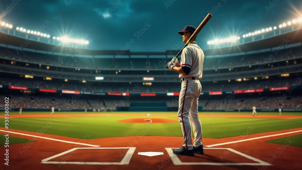 Naklejka premium Batter Standing at the Plate