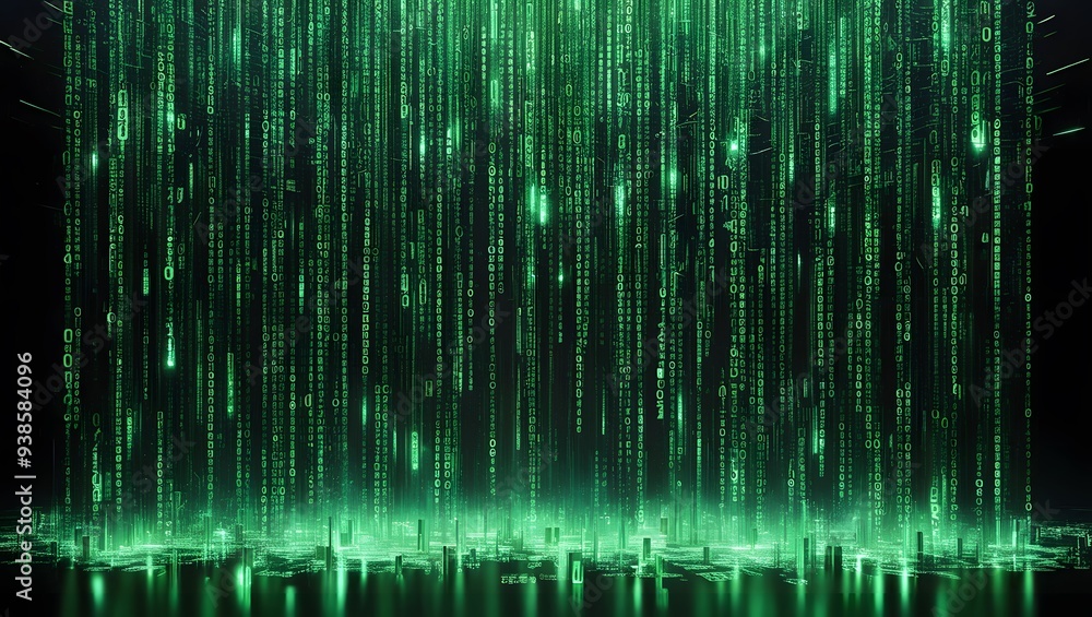 Green matrix data background. Green matrix data background.
