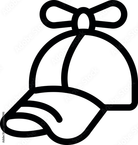 Simple line drawing of a baseball cap with a propeller on top