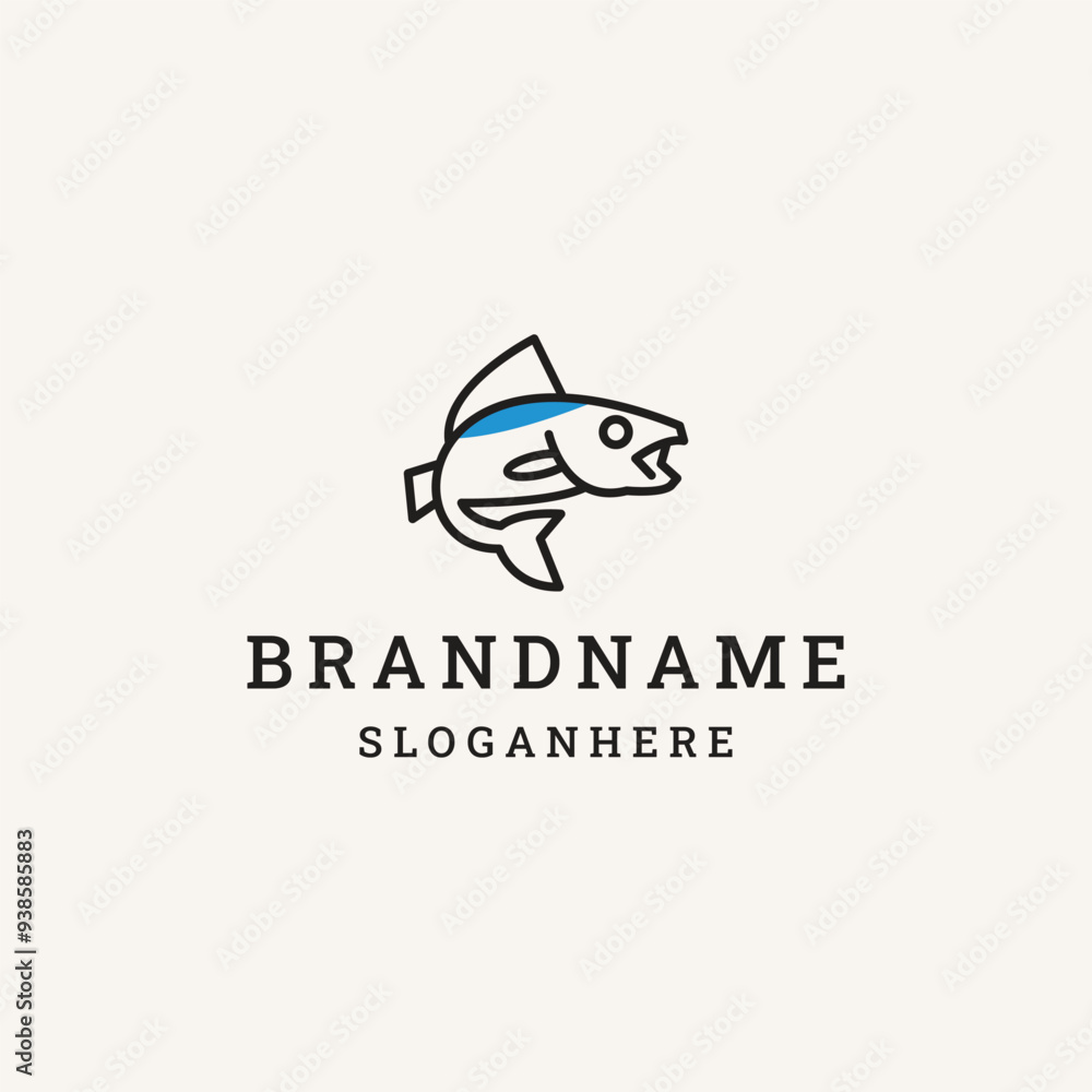 fishing logo vector design template on white background fishing logo vector design template on white background