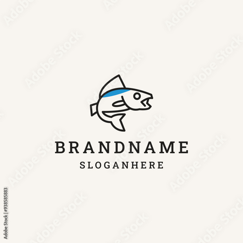 fishing logo vector design template on white background
