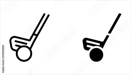 Golf line icon set. Golf yard outline vector icon Symbol on white background