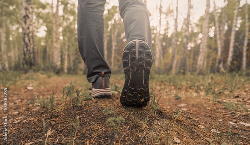 mens walk in forest