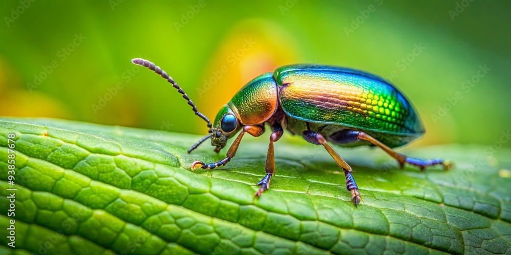 Beetle crawling on a vibrant green leaf, beetle, insect, nature, wildlife, close-up, macro, green, leaf, isolated, small Beetle crawling on a vibrant green leaf, beetle, insect, nature, wildlife, close-up, macro, green, leaf, isolated, small