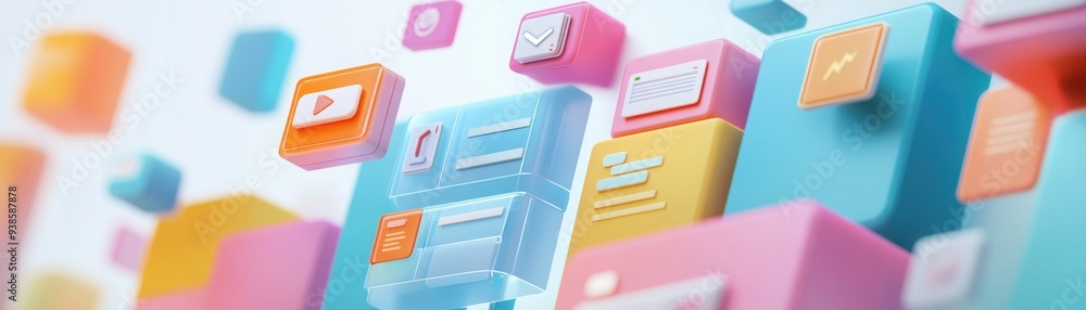 A 3D search engine interface with floating tabs and filters, symbolizing user-friendly search customization A 3D search engine interface with floating tabs and filters, symbolizing user-friendly search customization