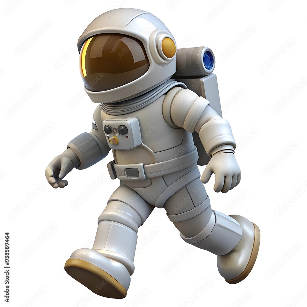 3d astronaut walk zero gravity white background 3d astronaut walk zero gravity white background
