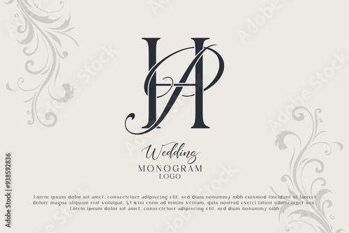 HP and PH wedding monogram logo