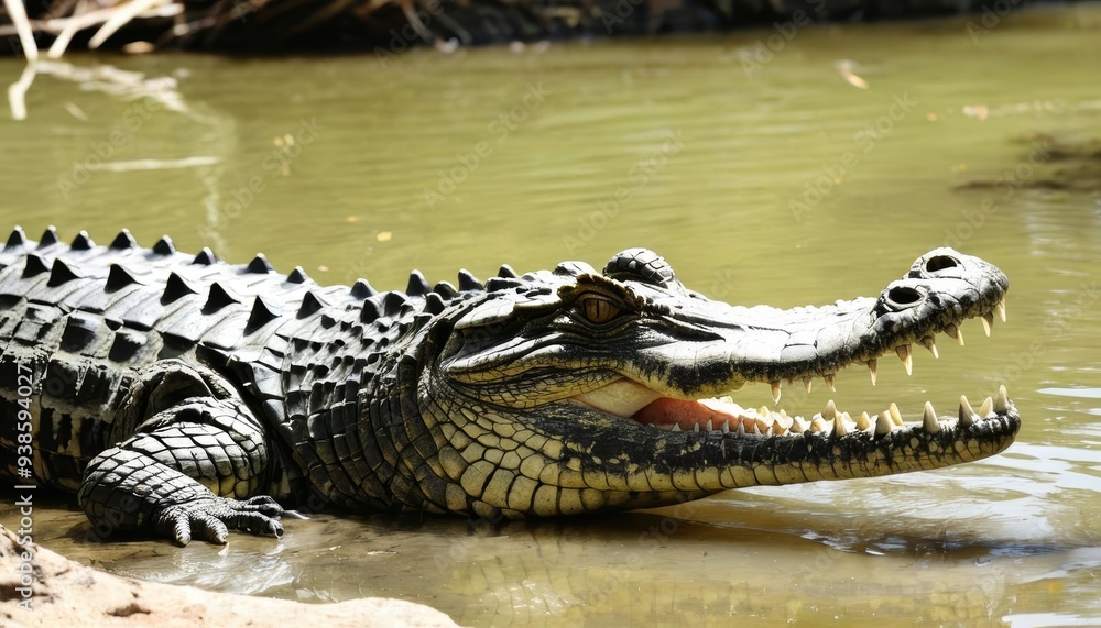 Obraz premium Wild alligator in natural habitat