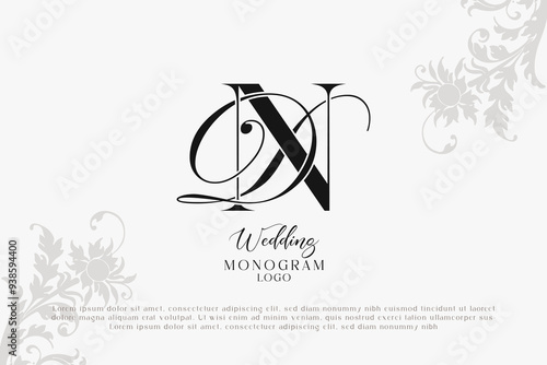 ND DN wedding logo Monogram, Stylish Wedding Couple Logo, Minimalist Wedding Monogram, Initials Logo, Editable wedding monogram