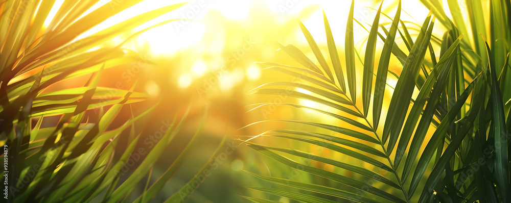 Sunset Through Palm Leaves Sunset Through Palm Leaves