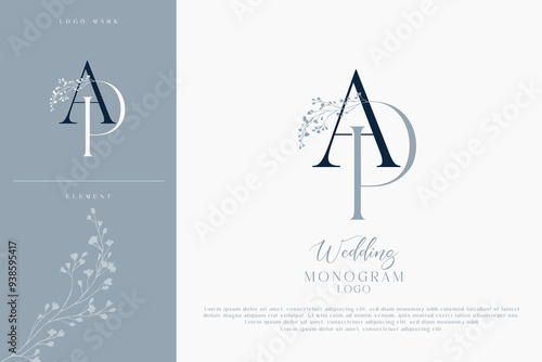 AP PA wedding initial monogram logo