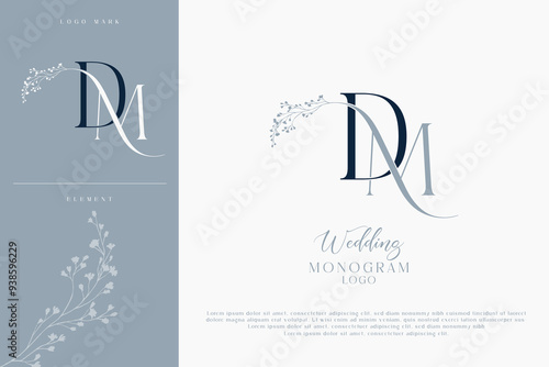 DM MD wedding initial monogram logo