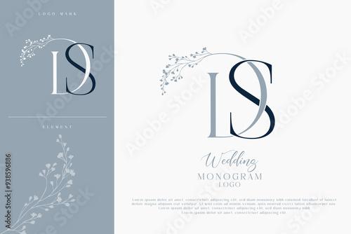 ds sd wedding initial monogram logo