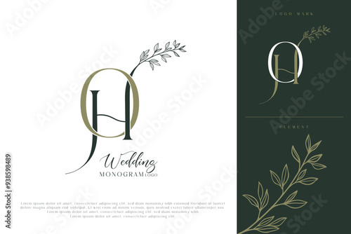 oh ho wedding initial modern and monogram logo