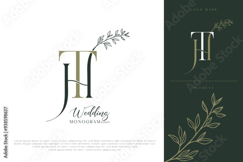 ht th wedding initial modern and monogram logo