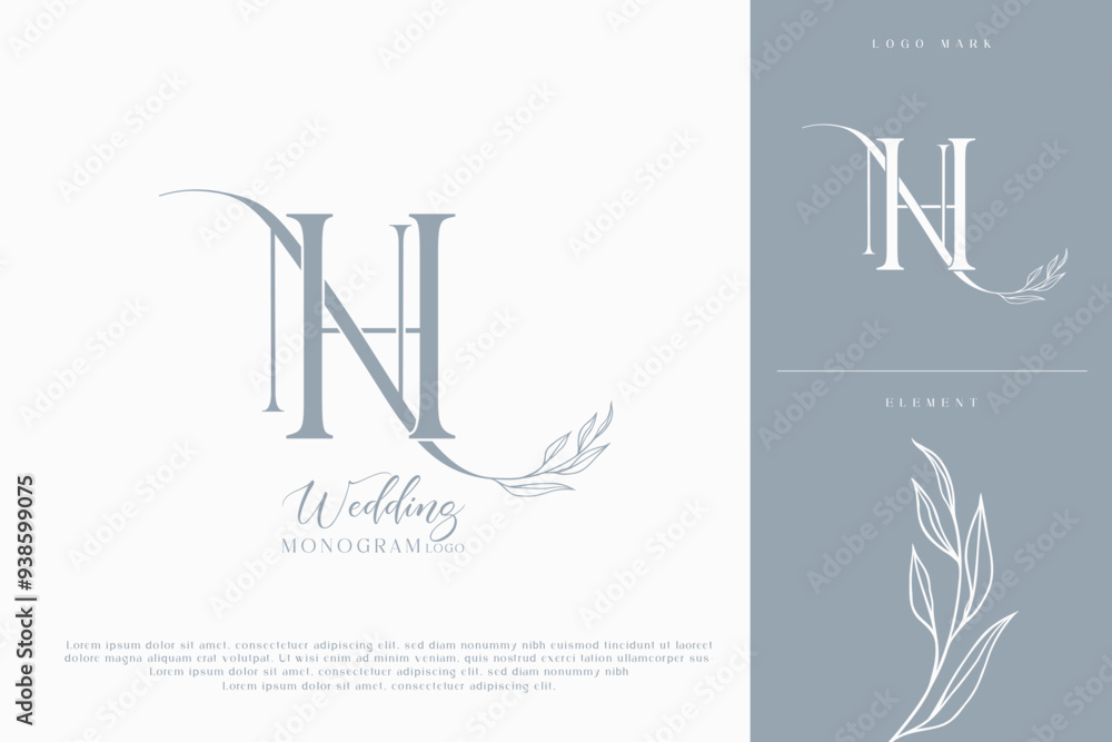 nh hn wedding initial modern and monogram digital logo nh hn wedding initial modern and monogram digital logo