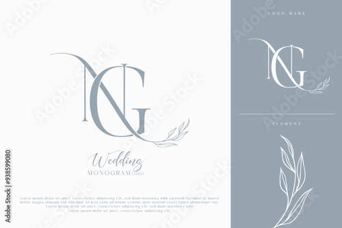ng gn wedding initial modern and monogram digital logo