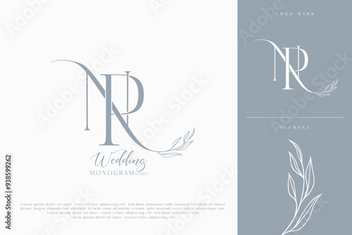 np pn wedding initial modern and monogram digital logo