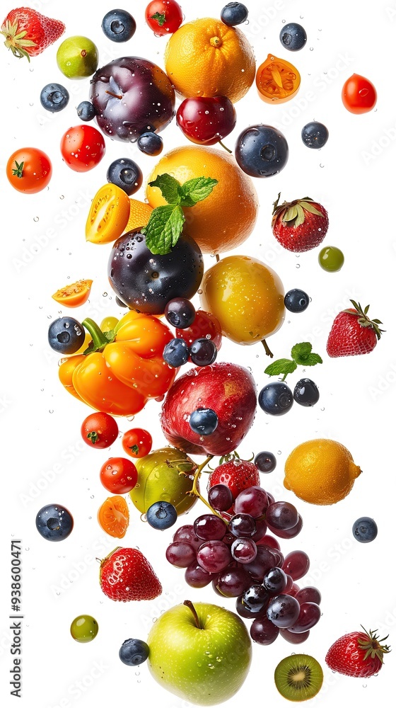 Organic Fruit and Berries Falling Fresh Food Wallpaper Natural Sweets in a White Kitchen Background, Restaurant Menu Object Cookbook Recipe Isolated Ingredient Backdrop, Agriculture Marketing Design Organic Fruit and Berries Falling Fresh Food Wallpaper Natural Sweets in a White Kitchen Background, Restaurant Menu Object Cookbook Recipe Isolated Ingredient Backdrop, Agriculture Marketing Design