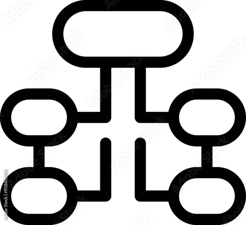 Simple and clear organization chart representing a hierarchical structure with connected elements