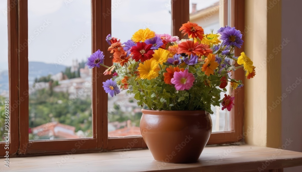 Brighten your day with a vase of colorful flowers Brighten your day with a vase of colorful flowers