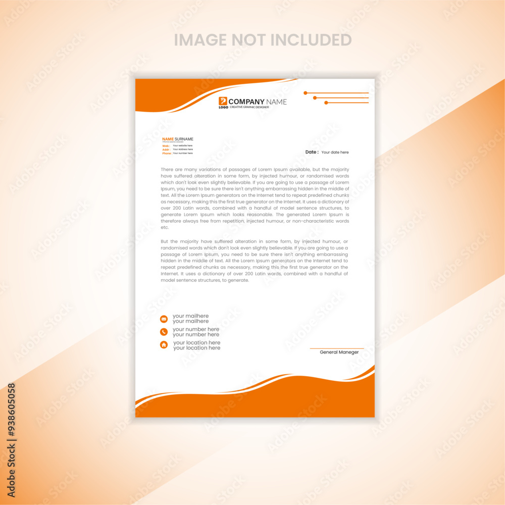 Obraz premium Professional business letterhead template design