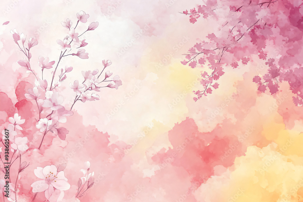 Watercolor Cherry Blossom. Watercolor Cherry Blossom.