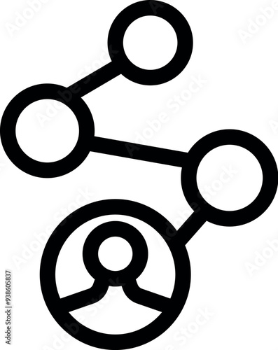 Simple icon of a businessman connecting with a network marketing system