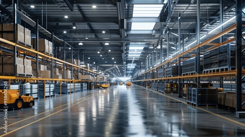 Wallpaper Mural A sophisticated production center with advanced logistics, connected devices, and streamlined processes. The visually appealing layout is ideal for versatile card backgrounds. Torontodigital.ca