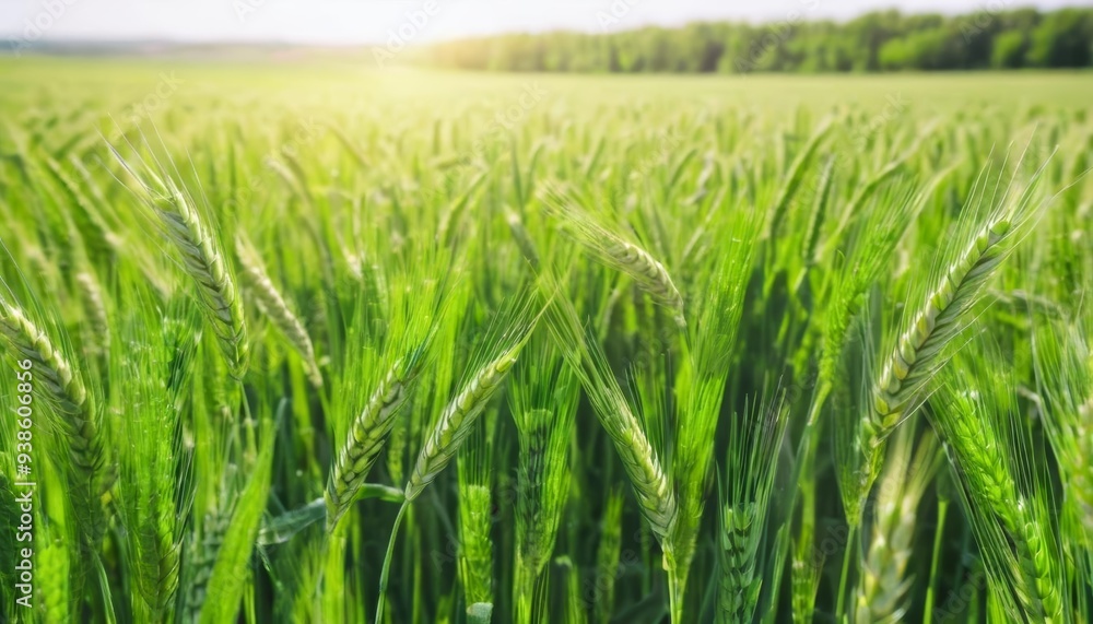Vibrant green field ready for harvest Vibrant green field ready for harvest