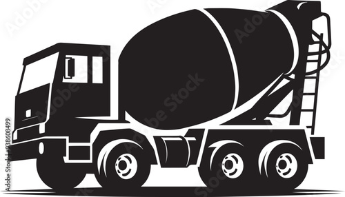 Cement mixer truck silhouette vector illustration isolated on a white background
