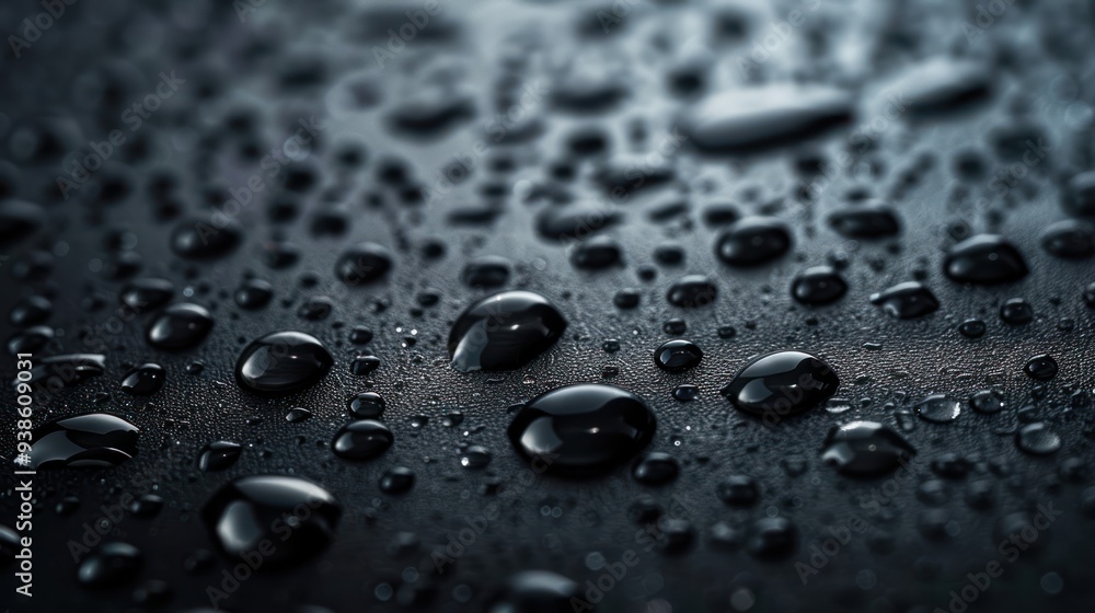 Fluid Beauty: Water Drops on Dark Background Fluid Beauty: Water Drops on Dark Background