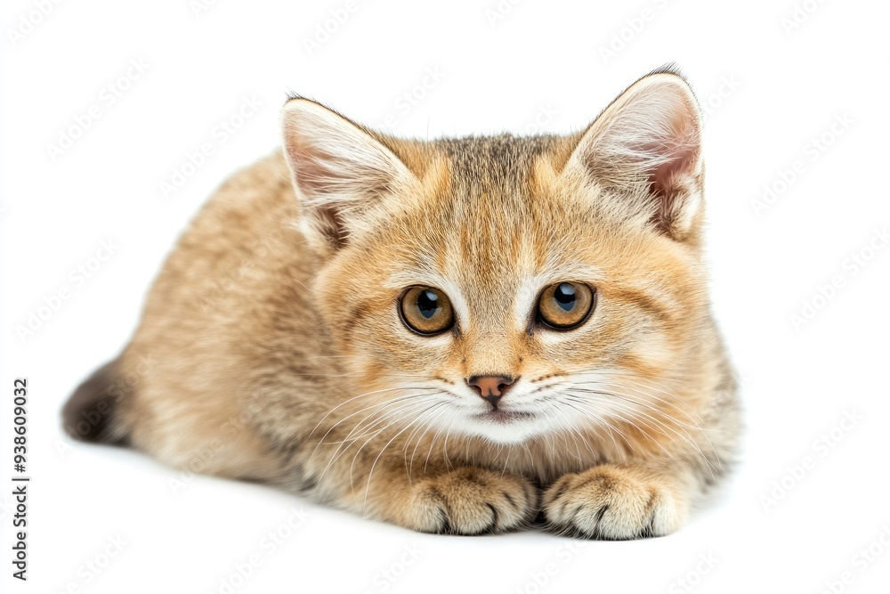 Obraz premium Close-up of a Sand Cat Kitten with Golden Eyes