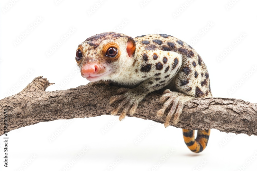 Obraz premium A Spotted Genet Perched on a Branch