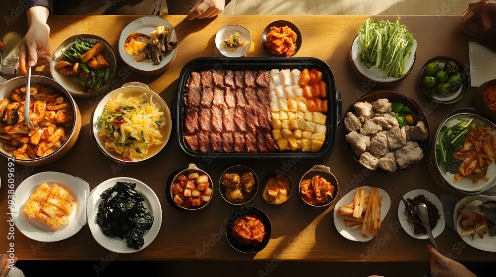 A photograph of a Korean family preparing for Charye the ancestral rites associated with the Chuseok harvest festival A photograph of a Korean family preparing for Charye the ancestral rites associated with the Chuseok harvest festival