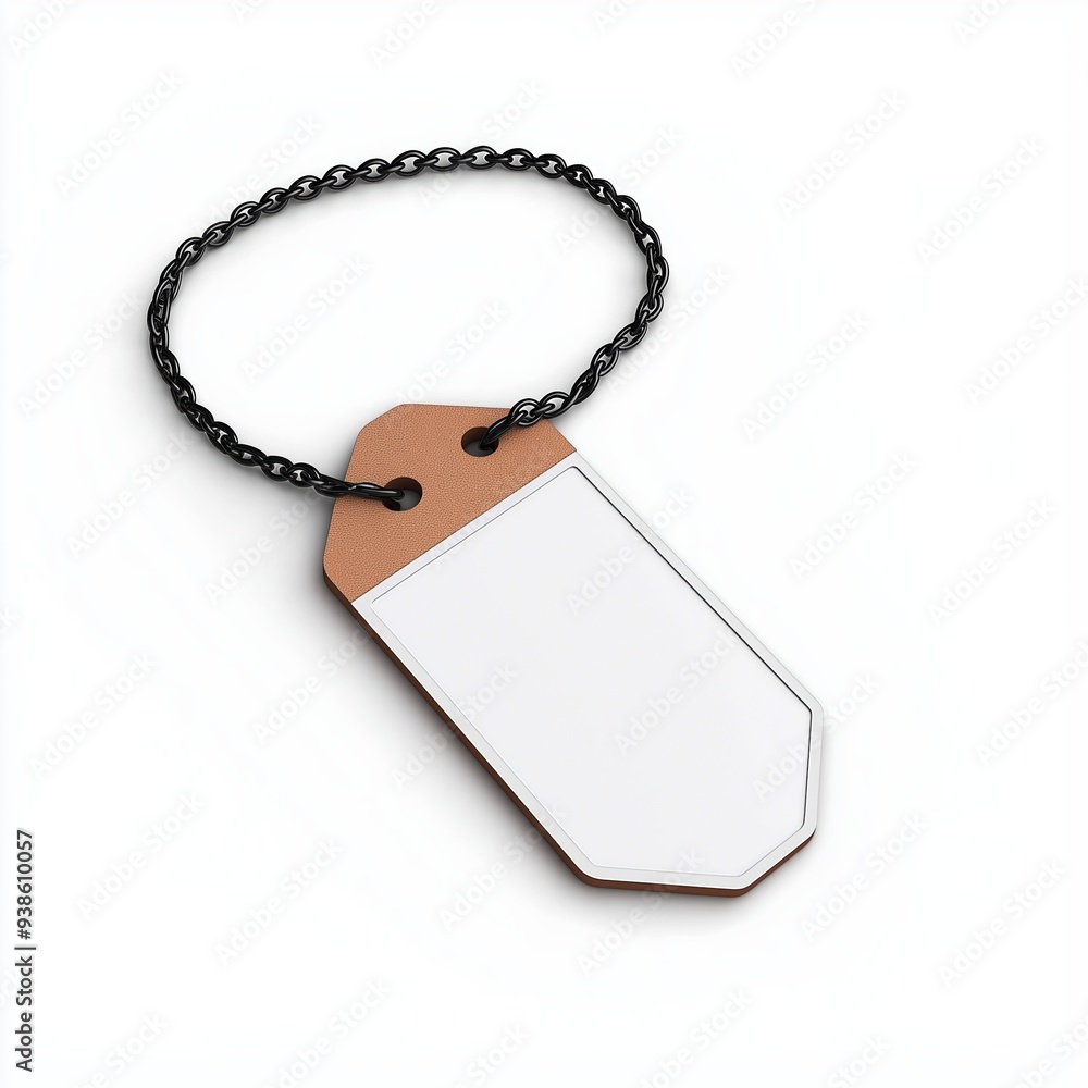 Fototapeta premium Military dog tags, isolated on white background, 3D illustration