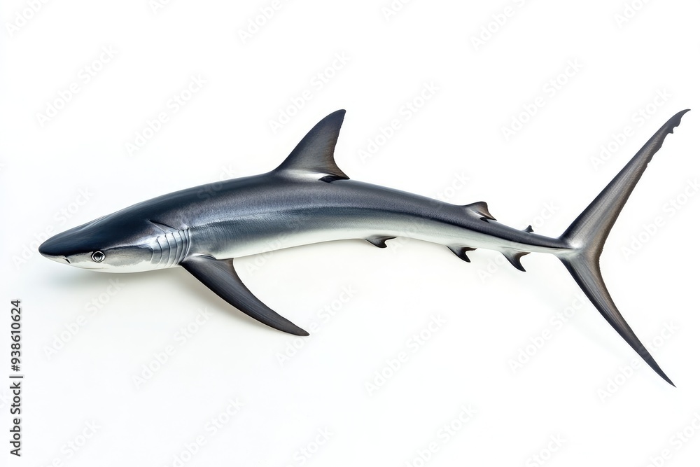 Fototapeta premium Blue Shark with Grey Fins and a White Underbelly