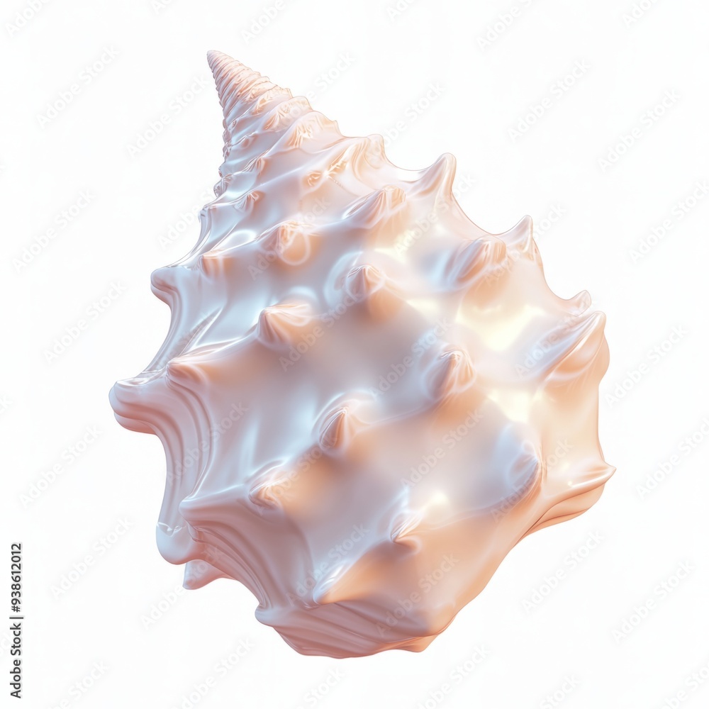3D design seashell simple shape white background 3D design seashell simple shape white background