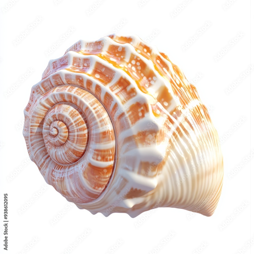 3D design seashell white background 3D design seashell white background