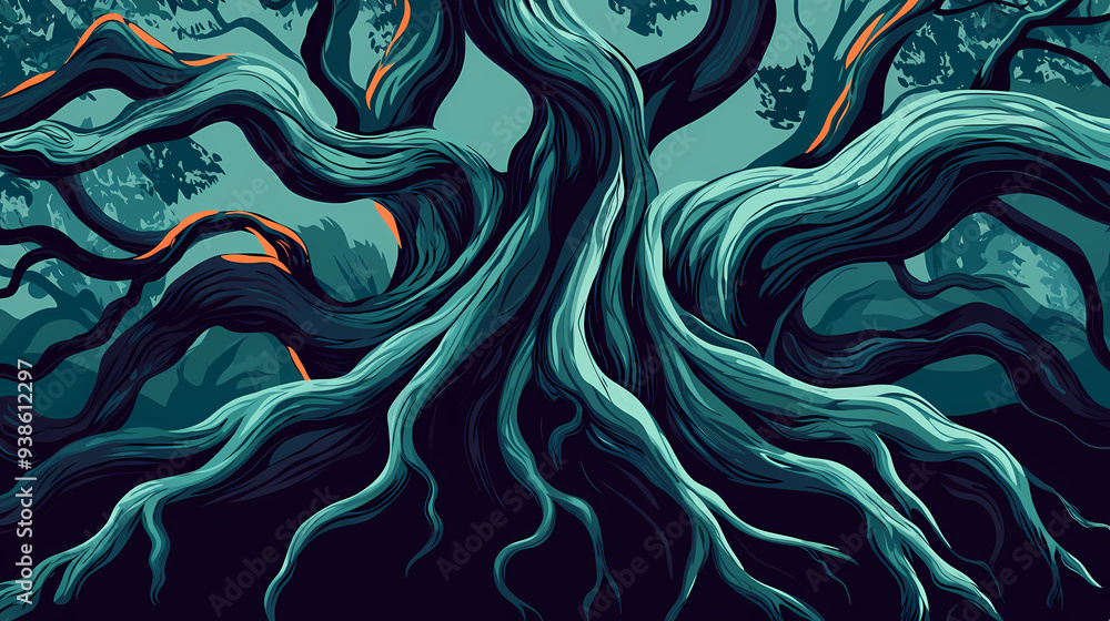 Obraz premium Enchanted Forest: The Tree's Embrace