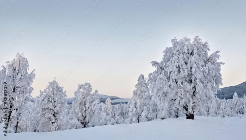 Winters embrace A serene snowy landscape Winters embrace A serene snowy landscape