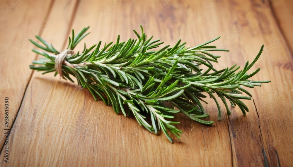 Freshly harvested rosemary sprig ready for culinary delight Freshly harvested rosemary sprig ready for culinary delight