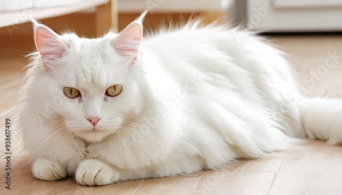  Elegance in white A serene feline moment