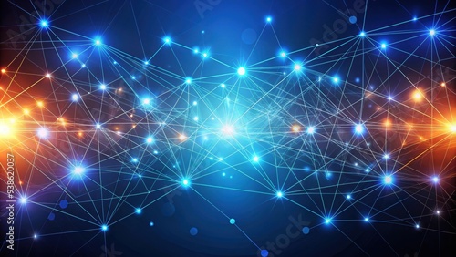 Wallpaper Mural Abstract background with interconnecting lines and glowing dots , abstract, background, lines, dots, design Torontodigital.ca