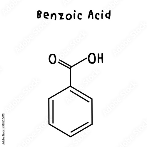 chemical structure of benzoic acid  illustration
 photo