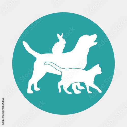 Icono Logo Veterinario Mascotas Vector