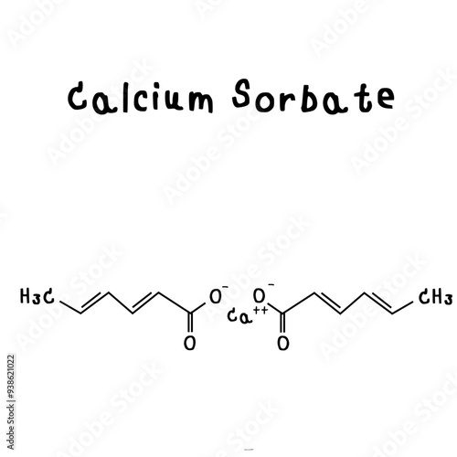 chemical structure of calcium sorbate illustration