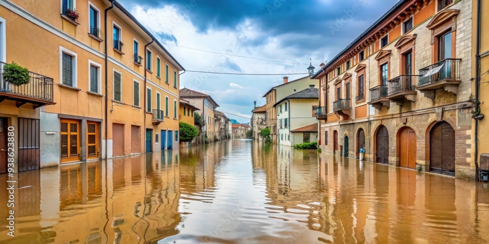 Flooded streets in Emilia Romagna, Italy , flood, water, disaster, natural, calamity, Italy, Emilia Romagna, city Flooded streets in Emilia Romagna, Italy , flood, water, disaster, natural, calamity, Italy, Emilia Romagna, city