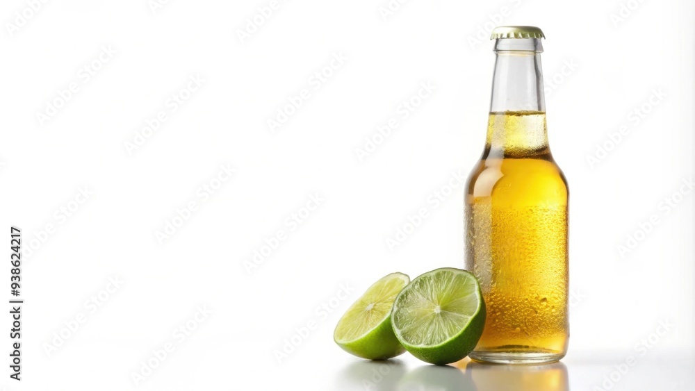Corona Extra Beer with lime isolated on white background, beer, Corona, lime, citrus, refreshing, alcoholic beverage Corona Extra Beer with lime isolated on white background, beer, Corona, lime, citrus, refreshing, alcoholic beverage